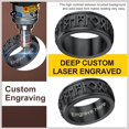 thumbnail image 2 of ORUYROP Can Engrave Viking Rune Spinner Rings for Men/Women, Size #7-#14 Chain Link Fidget Ring, Stainless Steel/Gold Plated/Black-Send Gift Box, 2 of 7