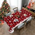 thumbnail image 2 of Christmas Plaid Snowflake Tablecloth Rectangle 60x102 Inch, Red Xmas Winter Christmas Table Cloth Cover Rectangle Table Washable, Holiday Christmas Tablecloths for Rectangle Tables, 2 of 6