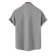thumbnail image 4 of JIUKE Plus Size Shirts for Men Short Sleeve Button down Shirts Lapel Solid Color Loose Summer Vacation Blouses, 4 of 7