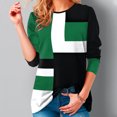 thumbnail image 2 of Yuyuzo Chemises Femmes Manches Longues Col Rond Mode Couleur Bloc Patchwork Tops Casual Baggy Shirts, 2 of 5