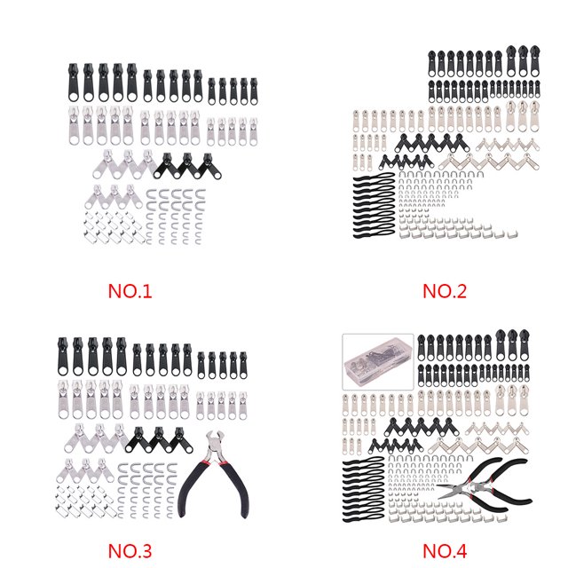 Trousse de Tête de Fermeture Éclair Trousse de Curseur de Fermeture Éclair Trousse Universelle de Remplacement de Fermeture Éclair Trousse de Sauvetage de Fermeture Éclair de Tente Trousse de Réparation de Fermeture Éclair de Vêtements