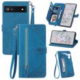 thumbnail image 3 of Case for Google Pixel 6A Zipper Wallet Cover Lanyard Crossbody Neck Strap Compatible with Google Pixel 6A Case, 3 of 5