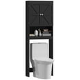 thumbnail image 1 of HOMCOM Armoire de Rangement au-Dessus de la Toilette avec Portes de Grange et Tablette Ouverte, 1 of 10