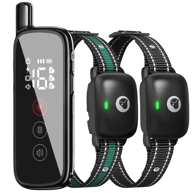 Heaflex Collier d'Entraînement pour Chien avec Télécommande - 3 Modes de Sécurité (Biping, Vibration, Choc Électrique), Portée de 2600 Pieds, Rechargeable, Récepteur Étanche, Petits à Grands Chiens (Noir) - Deux Ensembles de Colliers