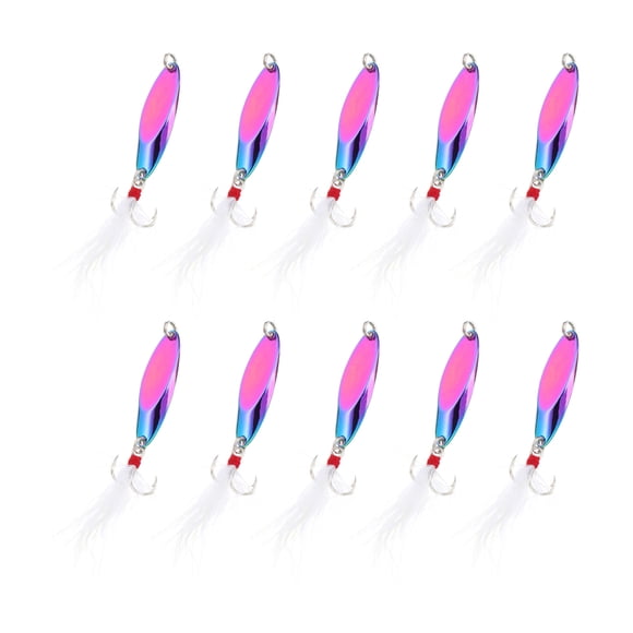 Uxcell 10 Pcs Cuillères de Pêche en Métal 1/4 oz Leurres de Pêche Cuillère de Lancer Multicolore