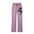 thumbnail image 4 of cllios Cotton Linen Pants for Men Palm Tree Tropical Print Beach Pants Regular Fit Elastic Waisted Drawstring Lounge Trousers with Pockets Lightweight Breathble Beachwear, 4 of 5