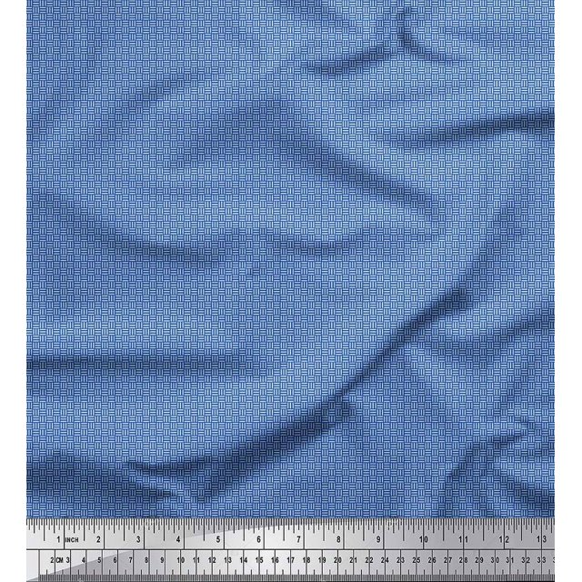 Soimoi Rayon Crepe Fabric Basketweave Small Fabric Prints by Yard 46 Inch Wide