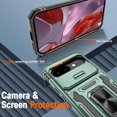 thumbnail image 2 of KOMI for Google Pixel 9A Case with [2 Pack] HD Screen Protector + Slide Camera Cover, 360° Rotation Ring Kickstand [Military Grade] Shockproof Protective Phone Cover for Pixel 9A Alpine Green, 2 of 5