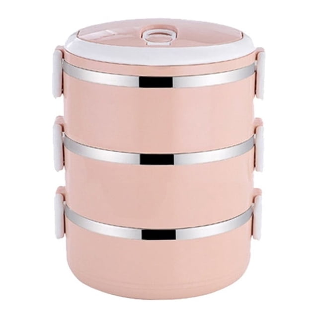 Contenant à Lunch pour Garder les Aliments au Chaud, Boîte à Lunch Isolée en Acier Inoxydable avec Conception Empilable à Trois Niveaux en Rose et Argent. Fait d'Acier Inoxydable 304 et de Plastique PP, Il Comprend un Anneau d'Étanchéité et des Boucles Carrées pour une Fermeture Sécurisée. Chaque Couche Tient 700 ml et Maintient la Chaleur des Aliments pendant 2-3 Heures. Étanche et Anti-Déversement avec Joints en silicone Lourds pour Conserver la Fraîcheur et Prévenir les Odeurs.