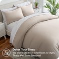 thumbnail image 2 of Bare Home Housse de Couette Sablée - Ultra Douce - Premium 1800 Collection - Ensemble 3 Pcs - Grand Lit, Galet, 2 of 8