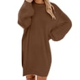 thumbnail image 1 of 2025 Robe Chandail pour Femmes Femmes Chandail d'Hiver Tricot Robes d'Enseignante Col Roulé Chaud Manches Longues Robe d'Enseignante Poche, 1 of 7