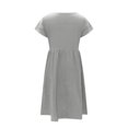 thumbnail image 5 of RKSTN Robes d'Été pour Femmes 2023 Décontractées en Coton et Lin Couleur Unie Longueur Genou Jupes Col Rond Manches Courtes Robe Midi avec Poches, 5 of 5