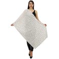 thumbnail image 1 of Phagun Women Neck Wrap Dupatta Scarf Rabbit Print Cotton Voile Long Stole-White, 1 of 1