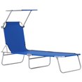 thumbnail image 1 of Outsunny Chaise Longue d'Extérieur, Chaise Longue Pliante Réglable, Bleu, 1 of 10
