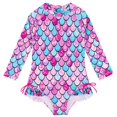 thumbnail image 1 of Toddler Girls Rash Guard Swimming Bathing Suit Summer Sun Protection Long Sleeve Summer Swimsuit 2-3 Years Girls Clothing, 1 of 9