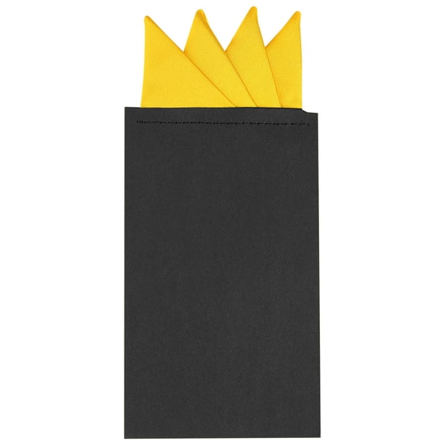 INSPIRE CHIC Men's Pocket Squares Pre Folded Triangles On Card Suit Handkerchief Yellow One Size