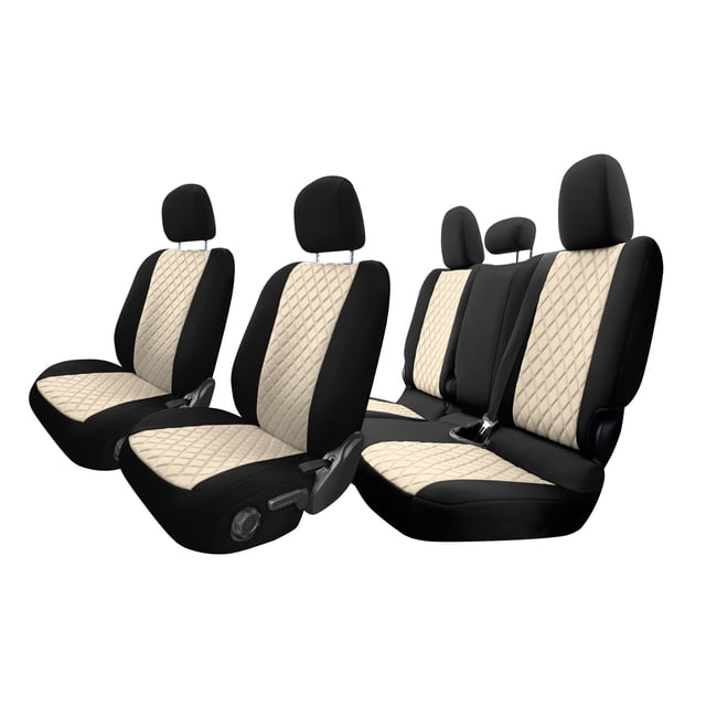FH Group Neoprene Waterproof Custom Fit Car Seat Covers for 2020-2024 Jeep Gladiator Full Set Beige