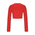 thumbnail image 4 of Yuyuzo Hauts de Sortie pour Femmes Chandails à Manches Longues Col Rond Crop Top Décontracté Ajusté T-Shirts Basiques, 4 of 5