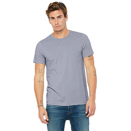 Bella Canvas Mens CVC Jersey Tee, 2XL, Heather Blue
