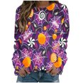 thumbnail image 2 of 2023 Chandail à Capuchon Surdimensionné pour Femmes Mode Halloween Imprimé Manches Longues Col Rond Chandail pour Dames Hauts Blouse Costumes Halloween/Noël Rabais de 50 % Liquidation, 2 of 4