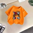 thumbnail image 5 of LUOGENLI T-Shirt pour Filles Enfant Filles Mignon Imprimé Graphique Col Rond Manche Courte Tee Été Décontracté T-Shirt Maxi Chemises pour Filles Été Coton Orange 9-10 Ans, 5 of 5