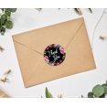 thumbnail image 2 of Darling Souvenir Round 45 Pcs Floral & Vines Border Black Thank You Stickers Envelope Seal-1.6 Inches, 2 of 4
