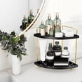 thumbnail image 1 of Rbaofujie Corner Bathroom Organizer Countertop 2 Tier Corner Shelf Bathroom Vanity Organizer Perfume Care Organizer Corner Bathroom Storage Counter Shelf, 1 of 6