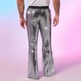 thumbnail image 4 of Pantalon Décontracté pour Hommes, Taille Serrée, Performance de Scène, Style Boîte de Nuit, Pantalon Évasé, 4 of 7
