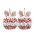 thumbnail image 1 of EGNMCR Rabbit Ear Crown Chenille Hand Towel Cute Hanging Hand Wipe Ball Hand Towel Thickened Absorbent Hangable Multifunctional Hand Towel hand washcloths, 1 of 5