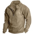 thumbnail image 1 of FAIWAD Men's Sweatshirt Long Sleeve Drop Shoulder Casual Sweatshirt Half Zip Plus Size Pullover Tops, 1 of 3