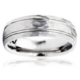 thumbnail image 1 of Hammered 6mm Mens Wedding Band 10K White Gold, 1 of 1