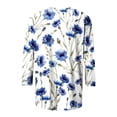 thumbnail image 5 of Pompotops T-shirt Ample Imprimé pour Femme Blouse à Manches 3/4 Col Rond Hauts Décontractés Liquidation, 5 of 5