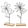 thumbnail image 1 of Luzkey 2 Pieces Decorative Flower Statue Iron Flower Sculpture Spring Decoration Ornament Flower Arrangement for Dining Table Office, 1 of 8