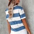 thumbnail image 4 of 2025 Été Nouveau Européen et Col Roulé Haut Paquet pour Femmes Bordure Rayé Imprimé Rond Basiques pour Femmes Col Manches Courtes Décontracté Chemises à Manches Longues pour Femmes T-Shirt, 4 of 6