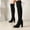 Black, variant on Amzcrzy Knee High Boots Women Women's Fashion Casual Versatile Sweet Cool Sequin Fashionable Fall and Winter Style Trendy Thick Heel Side Zipper Knee-High Boots Thigh High Boots Women's Boots