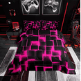 thumbnail image 2 of Erosebridal Gradient Checkered Comforter Sets Toddler Size,Buffalo Stereoscopic Comforters & Duvets,Geometry Decor,Reversible,Breathable,2pcs, 2 of 7