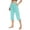 Mint Green, variant on Bocqde Women's Plus Size Capri Pants Solid Elastic Waist Pocket Cropped Pants Summer Fashion Casual Stretchy Pants,Ladies Capris
