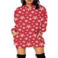 thumbnail image 1 of Sweat à Capuche de Noël pour Femmes avec Manches Longues et Imprimé Cartoon avec Poches, 1 of 5