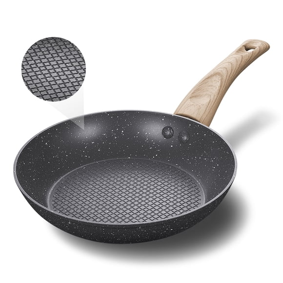 Koch Systeme CS 8 Inch Black Frying Pan Nonstick, Ultra Non Stick Pan with Bakelite Handle, Marble Coating Frying Pan, Compatible for all Stoves