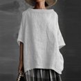 thumbnail image 4 of Birdeem T-Shirt à Manches Courtes pour Femmes, en Coton Vintage et Uni, Col Rond, Style Élégant, 4 of 6