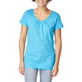 thumbnail image 3 of Hanes Maillot Flammé pour Femmes à Col en V Froncé, 2TG, Bleu Process, 3 of 8