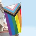 thumbnail image 2 of Techinal Rainbow Flag 6 Stripes Large Pride Flag Support Gay Pride Banner with Brass Grommets for Hanging Indoor Outdoor, 2 of 10