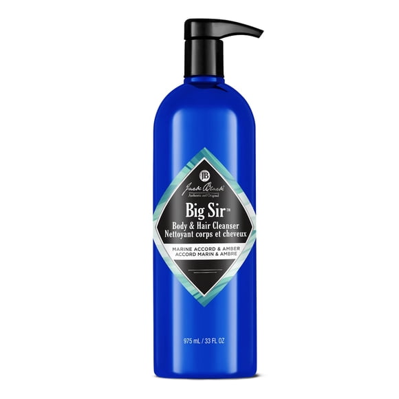 Jack Black Big Sir Nettoyant pour Cheveux et Corps, 33 Fl Oz â?? Accord Marin et Ambre - Gel Douche pour Hommes, Gel Shampoing, Nettoyant Double Usage pour Hommes, Élimine la Saleté et la Sueur