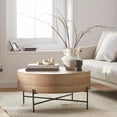 thumbnail image 2 of Bouclair Taupe Veneer and Metal Coffee Table, 2 of 10