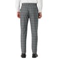 thumbnail image 3 of INSPIRE CHIC Men's Plaid Slim Fit Flat Front Dress Pants with Pockets 36 Dark Gray, 3 of 7