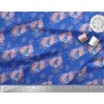 thumbnail image 2 of Soimoi Blue Heavy Canvas Fabric Cage & Roses Floral Decor Fabric Printed Yard 58 Inch Wide, 2 of 6