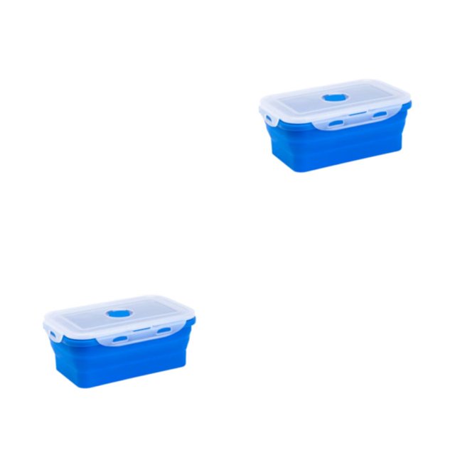 ZheElen Silicone Lunch Box Food Grade Silicone For Safe And Healthy Meals On Go deep blue 1200ml 2Set