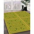 thumbnail image 3 of Ahgly Tapis Rond Lavable en Machine Intérieur Transitionnel Jaune Foncé Vert, 6 Pieds Rond, 3 of 7