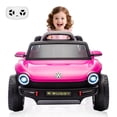 thumbnail image 2 of BeesClover 12V Electric Ride on Car for Kids Licensed Volkswagen Beetle Toddlers Ride on Toy Car with Remote Control 4 Wheel Vehicle with Battery Level Display, LED Lights, Horn, Music, 2 of 7