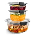 thumbnail image 1 of Rubbermaid Brilliance Glass Round Leak-Proof 6-Piece Set Food Storage Containers with Lids, Meal Prep Containers, 1 of 6